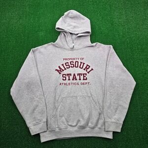 Missouri State Athletic Dept Hoodie Sweatshirt Mens Medium Gray Pullover College